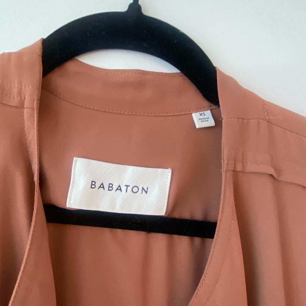 Brown Draped Open Front Jacket - image 3